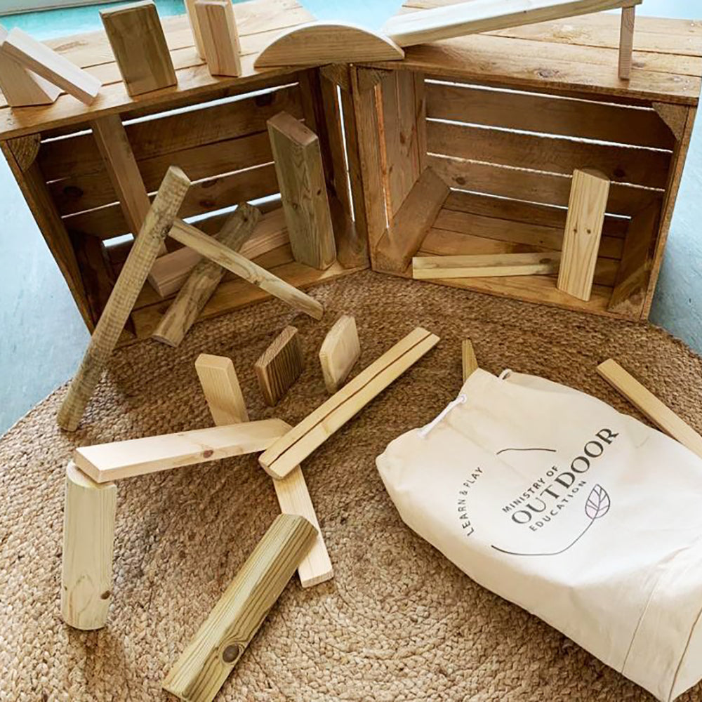 Wooden Loose Parts Set (Construction & Building Blocks) - The Ministry of Outdoor Education