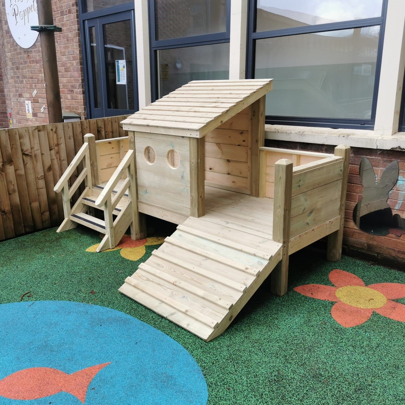 Toddler Up & Over Climbing Frame (5 sections with Steps, central Roof) - The Ministry of Outdoor Education