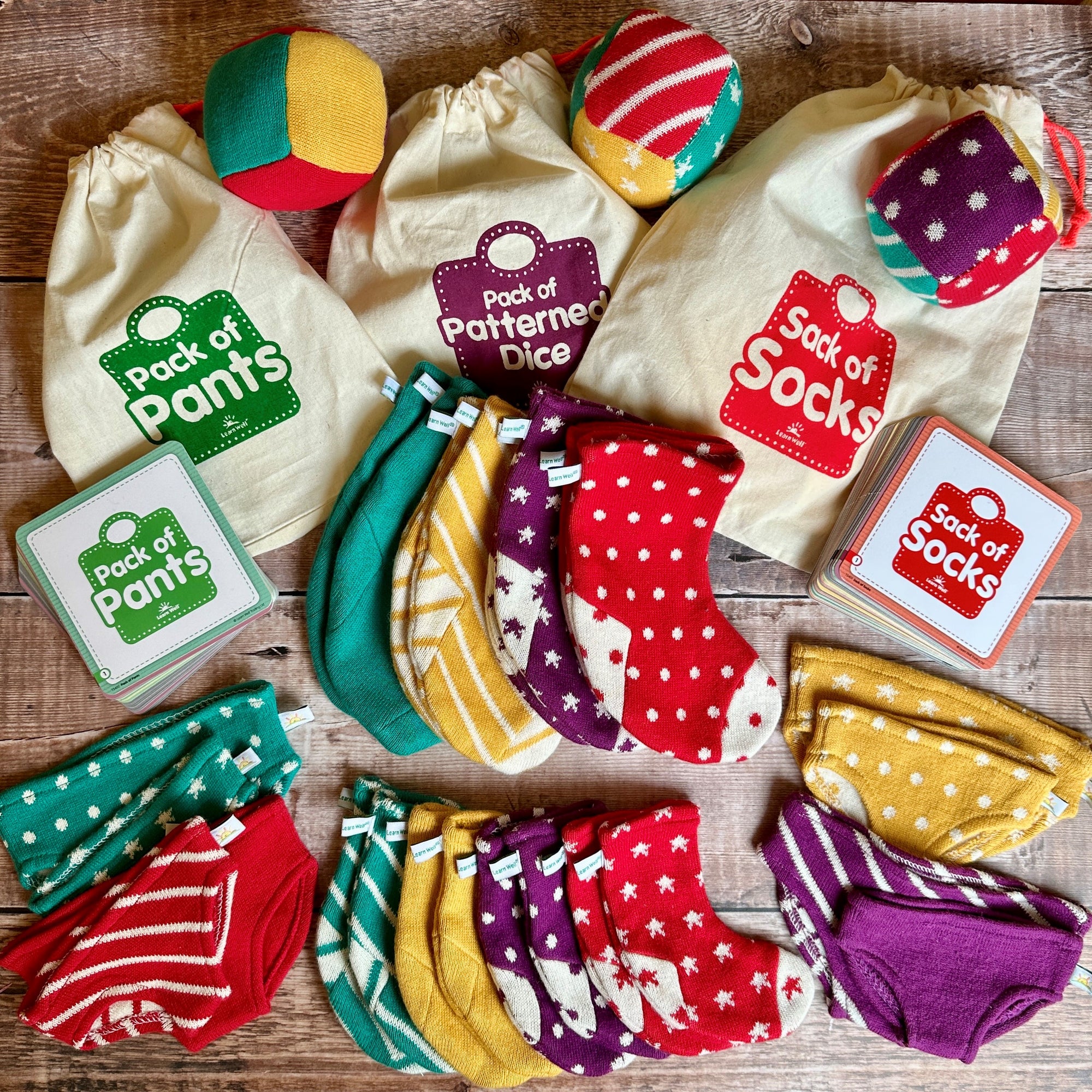 Sack of Socks, Pack of Pants and Patterned Dice Kit - The Ministry of Outdoor Education
