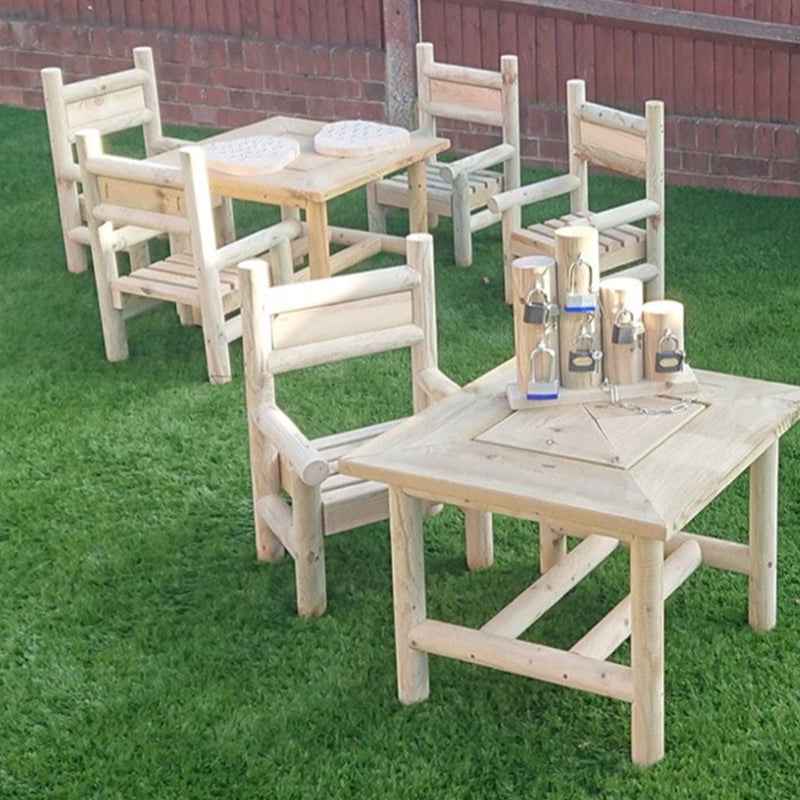 Indoor Table and Chair Set (4 Chairs without arms)