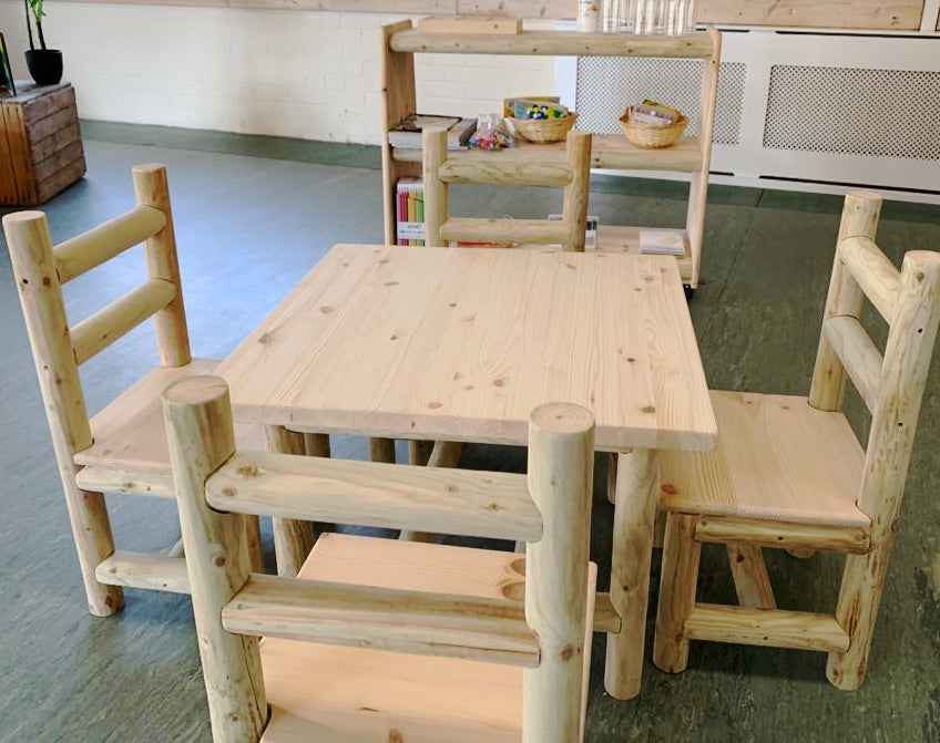 Indoor Table and Chair Set (4 Chairs without arms)