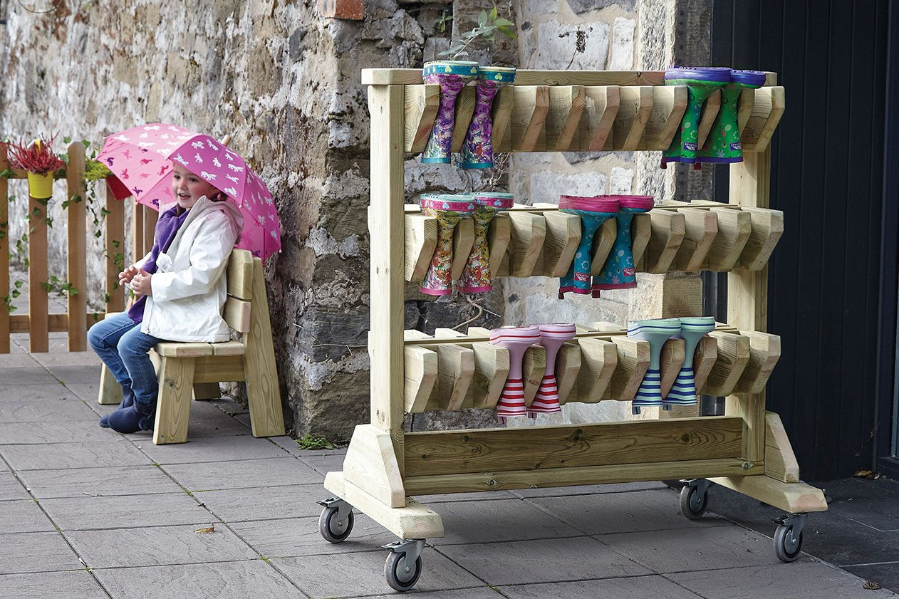Mobile Welly Storage - 30 Pairs - Double Sided Access - The Ministry of Outdoor Education