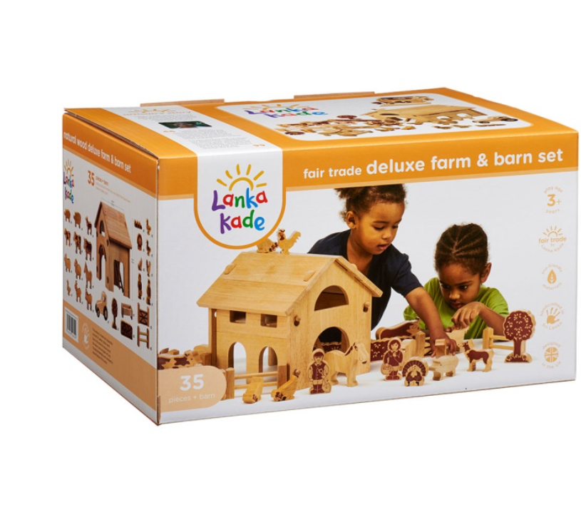 Deluxe Natural Farm With Barn, Tractor & 34 Colourful Pieces  - The Ministry of Outdoor Education