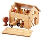 Deluxe Natural Farm With Barn, Tractor & 34 Natural Pieces