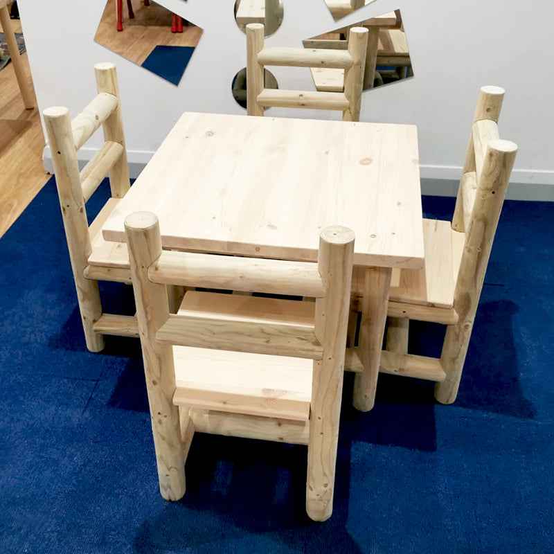 Indoor Table and Chair Set (4 Chairs without arms)