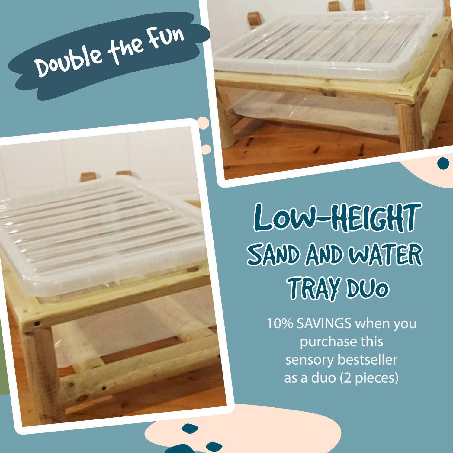 Sand and Water Tray (Low Height, Set of 2) - The Ministry of Outdoor Education