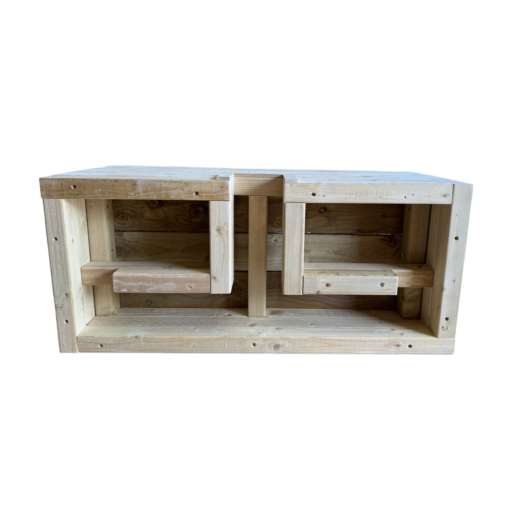 wooden planter with space for hedgehog house underneath