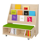 Book Display Unit with Pull-Out Bench