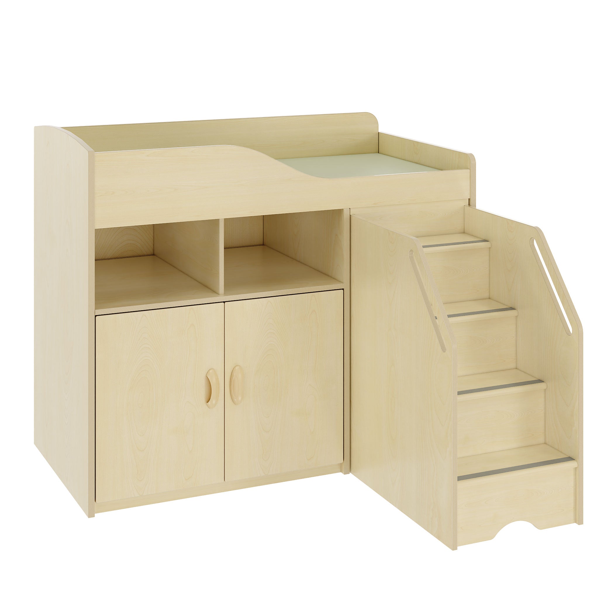Changing Table with Storage and Pull-Out Stairs