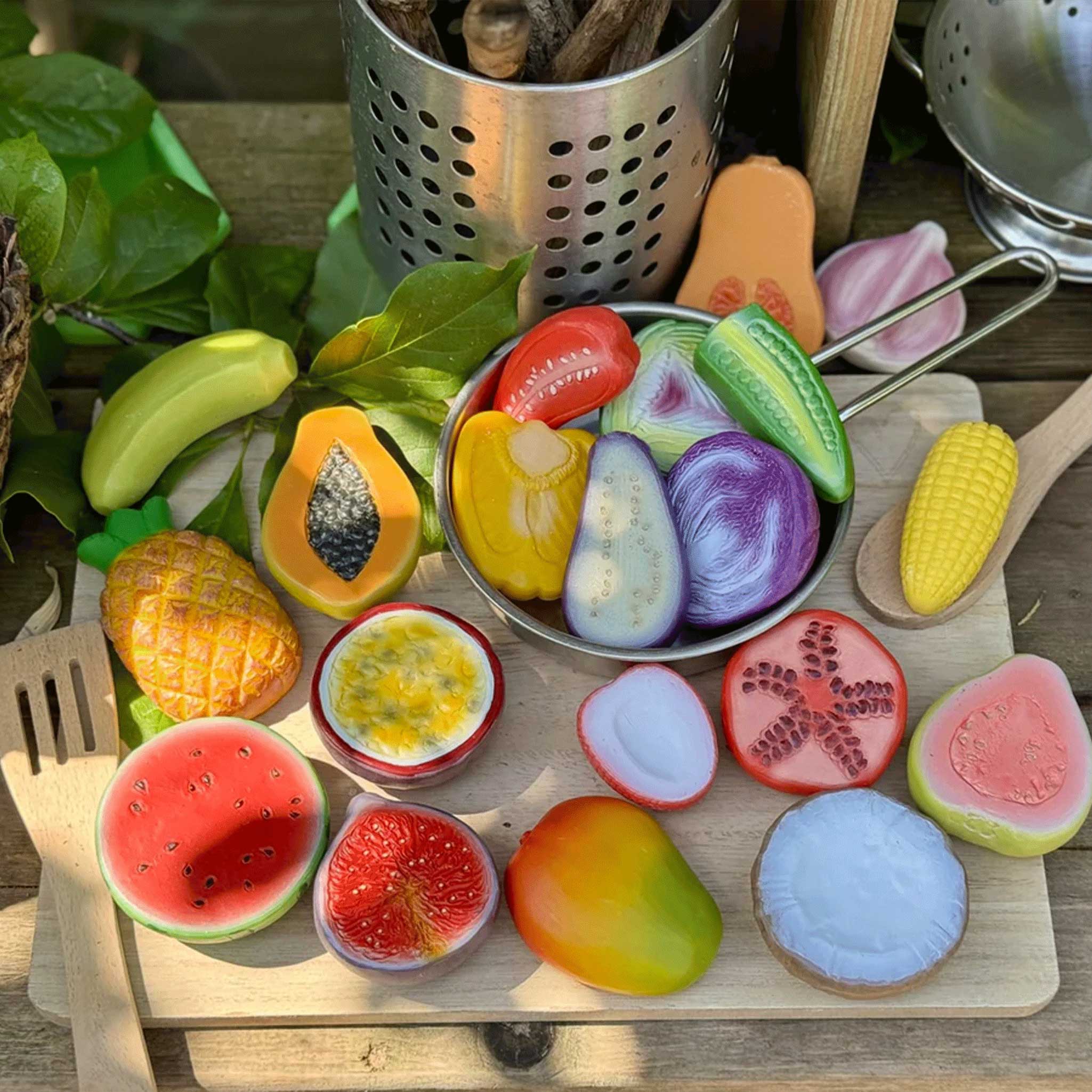 Mud Kitchen Food Stones Collection