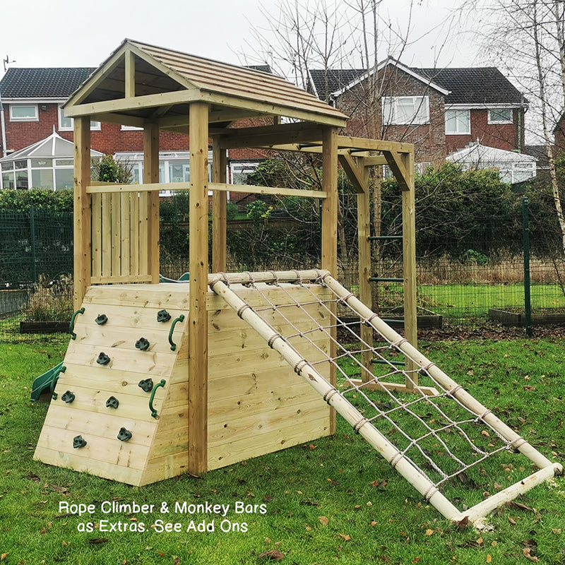 Climbing Frame Playset (with Rope Wall & Monkey Bars)