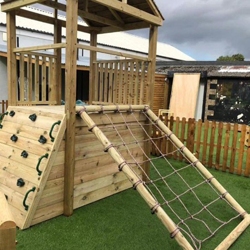 Climbing Frame Playset (with Rope Wall) - The Ministry of Outdoor Education