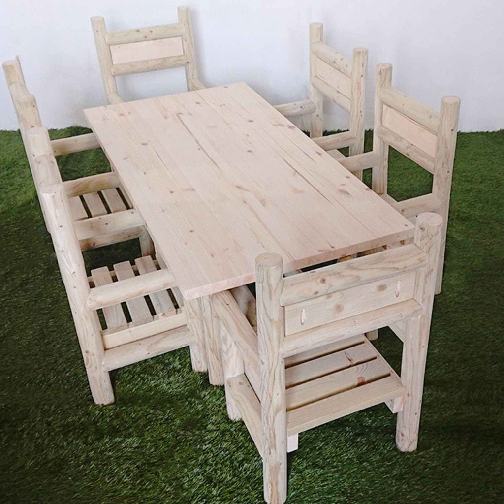 Indoor Table and Chair Set (6 Chairs without arms)