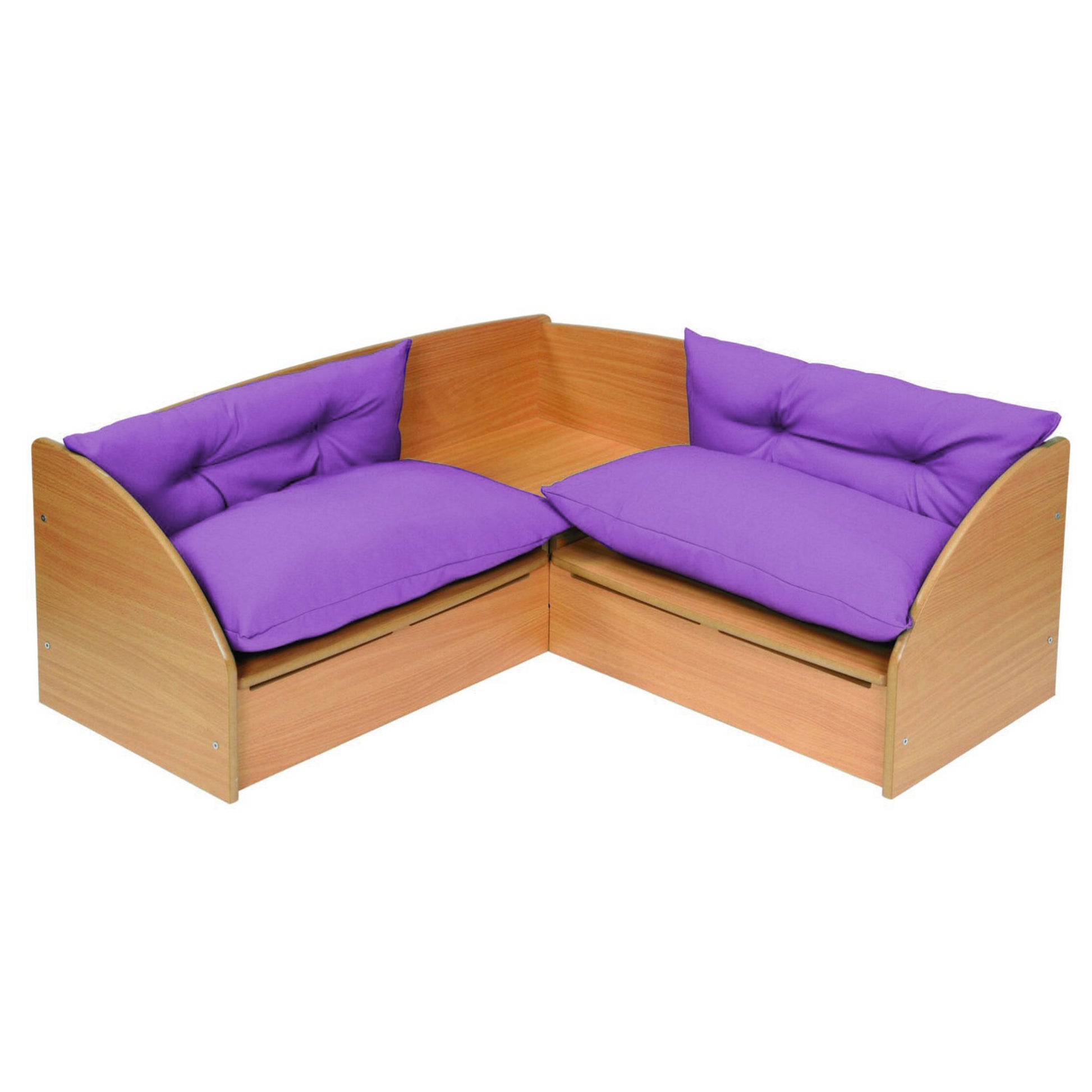 Reading Corner Seat With Purple Cushions (Beech)