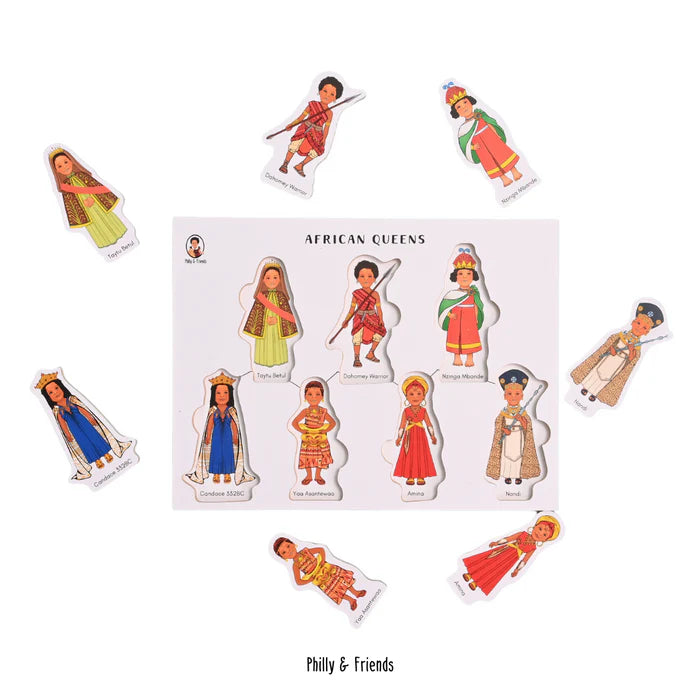 African Queens Wooden Small World Puzzle Play