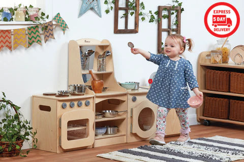 Natural Kitchen Set of 4 - Cooker, Sink, Washer, Storage Dresser (H400mm) - The Ministry of Outdoor Education