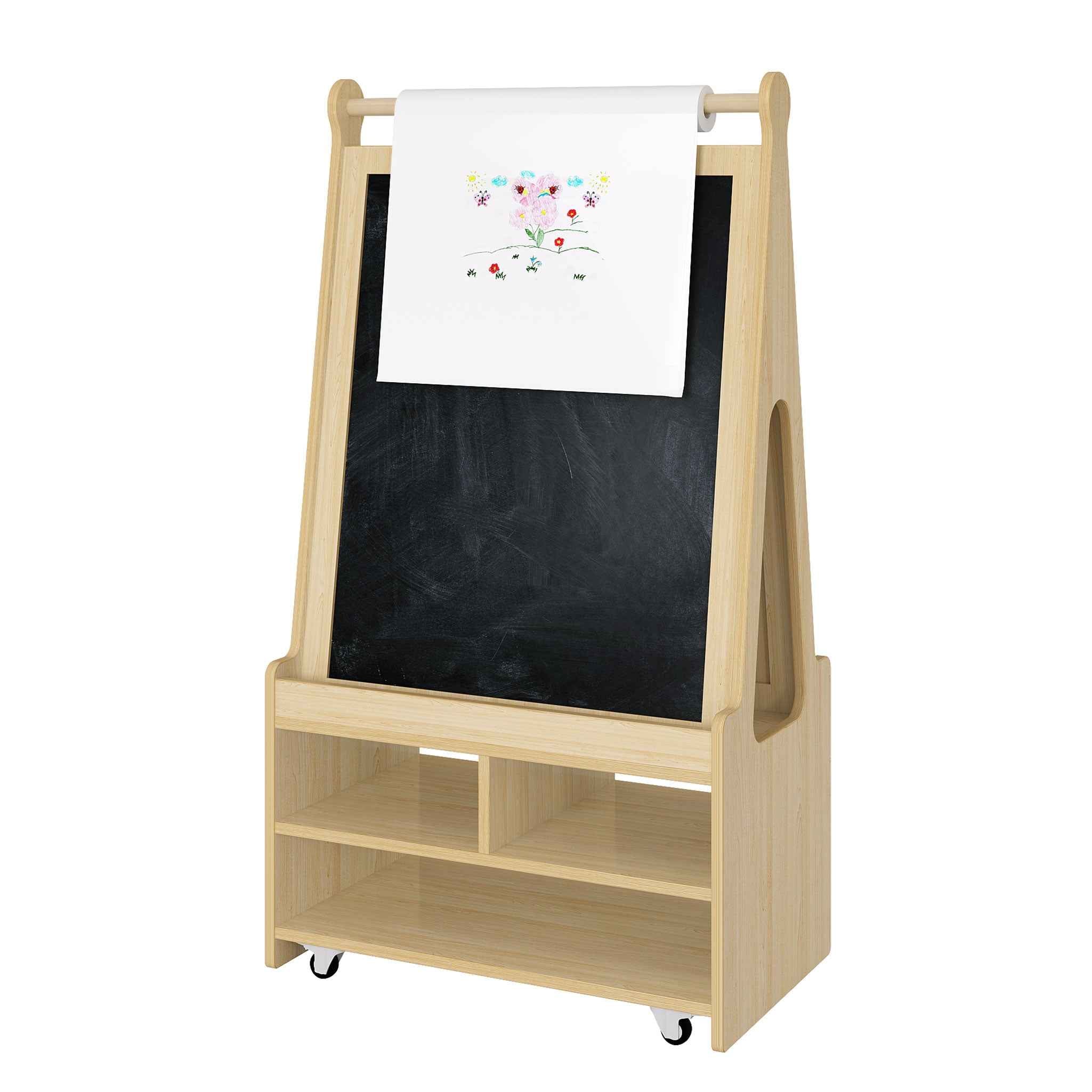 Double-Sided Bookcase on Wheels