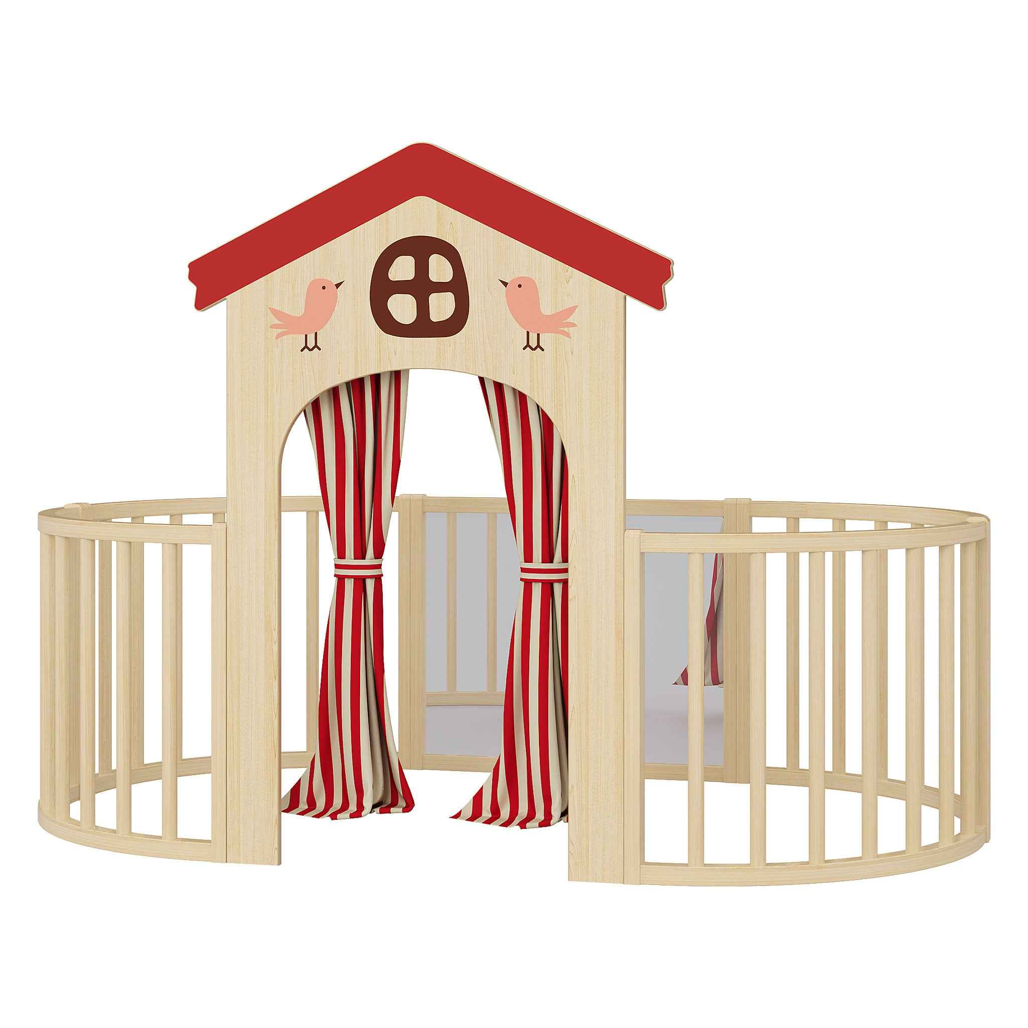 Baby Reading Nook with Curtain