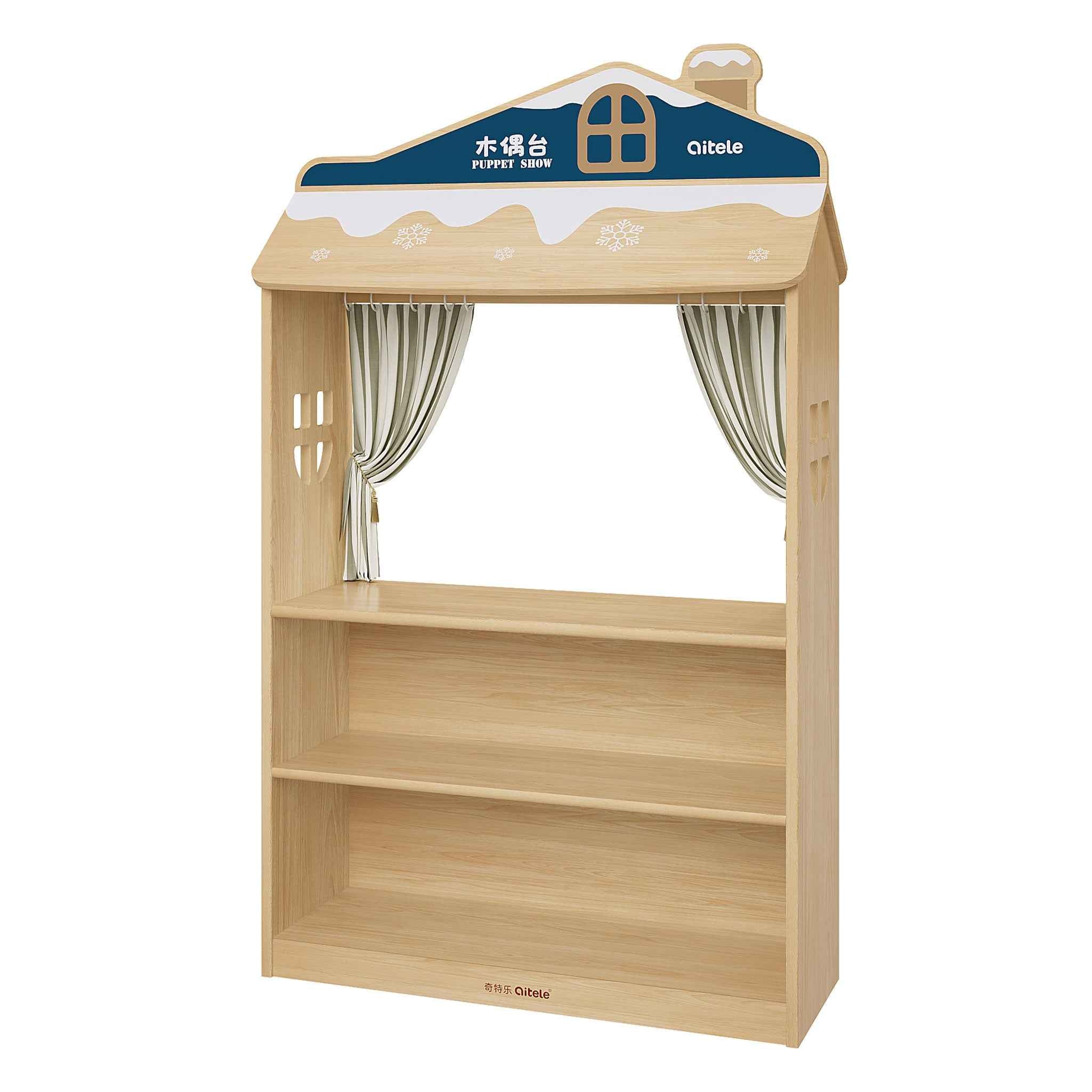Puppet Theatre 'Snowflake' With Blackboard And Storage