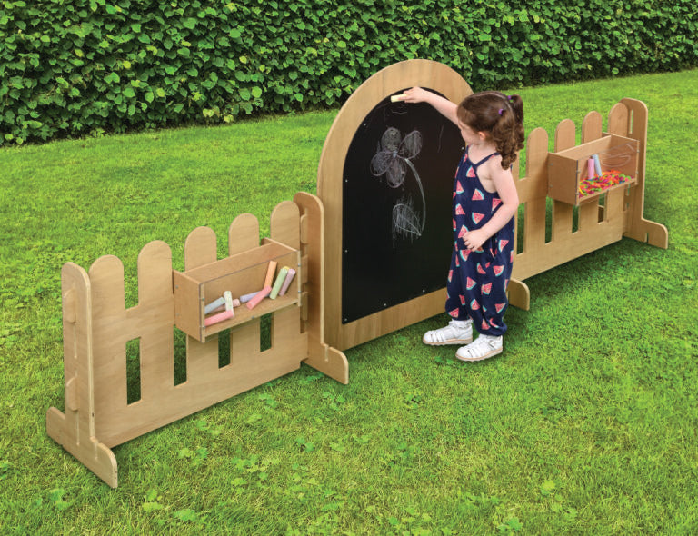 Outdoor Blackboard & Mirror Panel & Fences Set