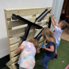 wooden channelling play wall