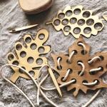 wooden threading leaves for early years