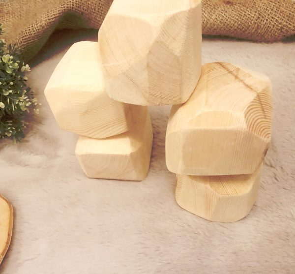 wooden stacking stone for children set of 5