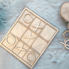wooden noughts and crosses board game