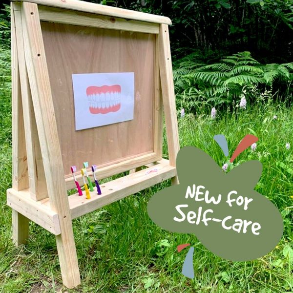 wooden easel for self care