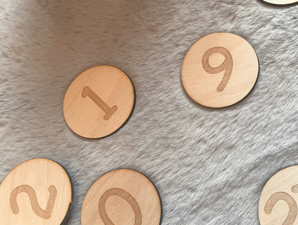 wooden coin numbers