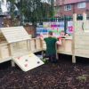 wooden large scale climbing frame