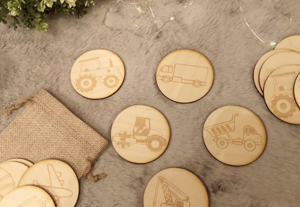 wooden memory game vehicles