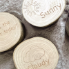 wooden weather slices