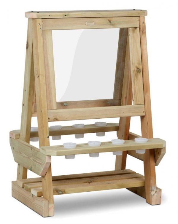 wooden double-sided mark making easel