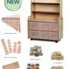 Mobile Welsh Dresser Display Storage with 6 clear tubs and PT1032 Indoor Maths Kit