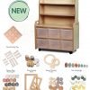 Mobile Welsh Dresser Display Storage with 6 clear tubs and PT1033 Loose Parts Kit