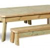 pre-school wooden rectangular table and bench set