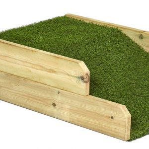 wooden under 2s step n crawl with artificial grass