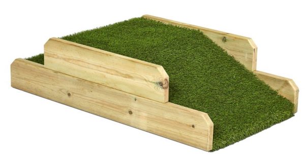 wooden under 2s step n crawl with artificial grass