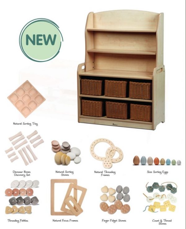Welsh Dresser Display Storage with 6 baskets and PT1033 Loose Parts Kit