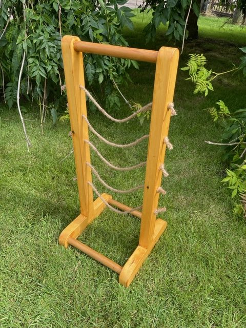 wooden channelling play stand