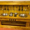 wooden mud kitchen - large with 2 bowls