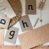 Wooden Alphabet Tracing Board - school font