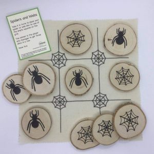 wooden spiders and webs game pack