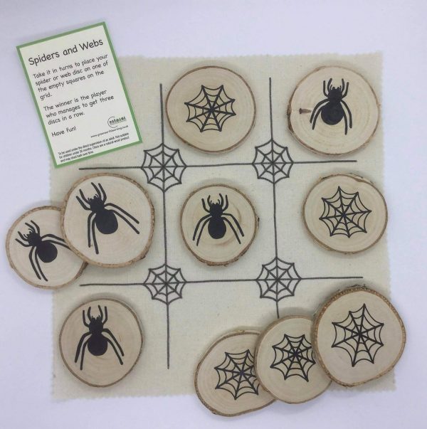 wooden spiders and webs game pack